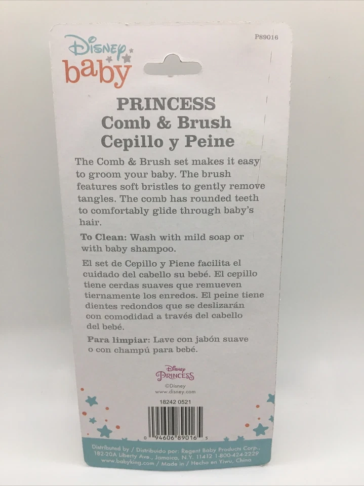 Disney Princess Baby Soft Brush w/ Comb Set Cinderella Blue Dress New Free Ship - Image 2 of 4