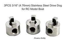 3PCS Stainless Steel 3/16"(4.76mm) Drive Dog for 3/16" Shaft Cable RC Model Boat