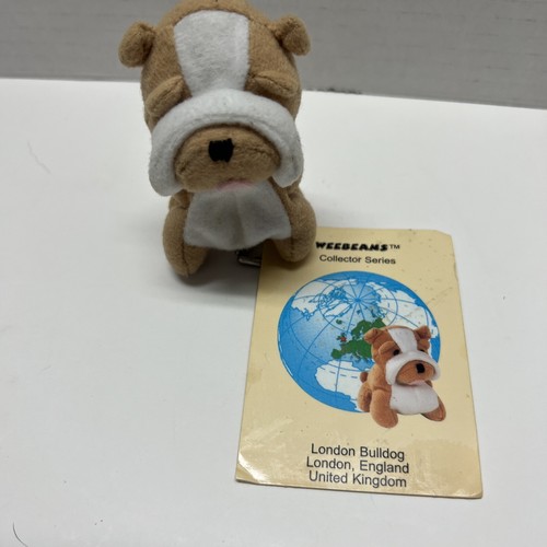 Vintage Weebeans Collectors Series London Bulldog Plüsch 3 Zoll Tan Princess 1997