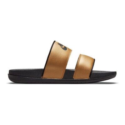 Nike Offcourt Duo Gold/Black Slides Sandals DC0496-700 Women's US