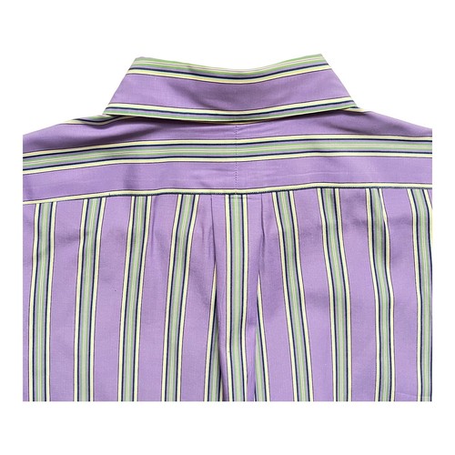 Camisa Ralph Lauren Para Hombre Grande Manga Larga Calce Clásico Rayas Púrpura Verde Azul - Imagen 7 de 11