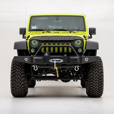 Rock Crawler Front Bumper Wwinch Platefog Light Hole For 07-18 Jeep Wrangler
