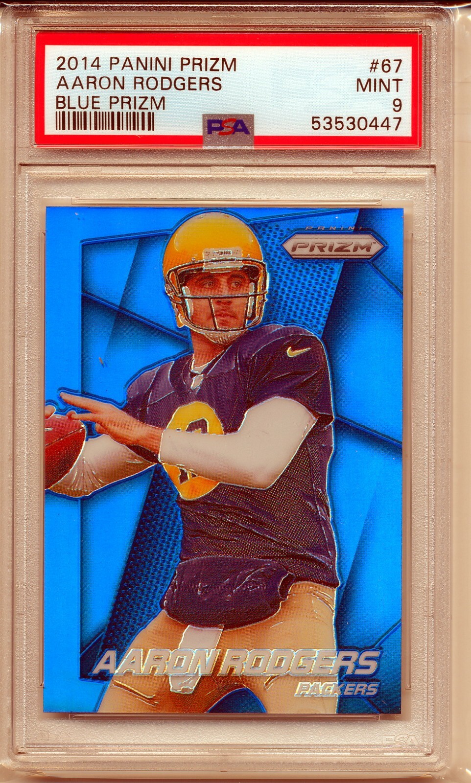 2014 Prizm Aaron Rodgers Blue Prizm PSA 9 POP 3