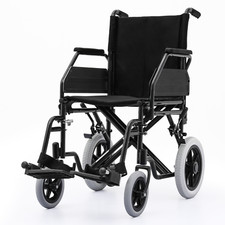 Folding Medical Transport Wheelchair Detachable Arm PU Solid Wheel