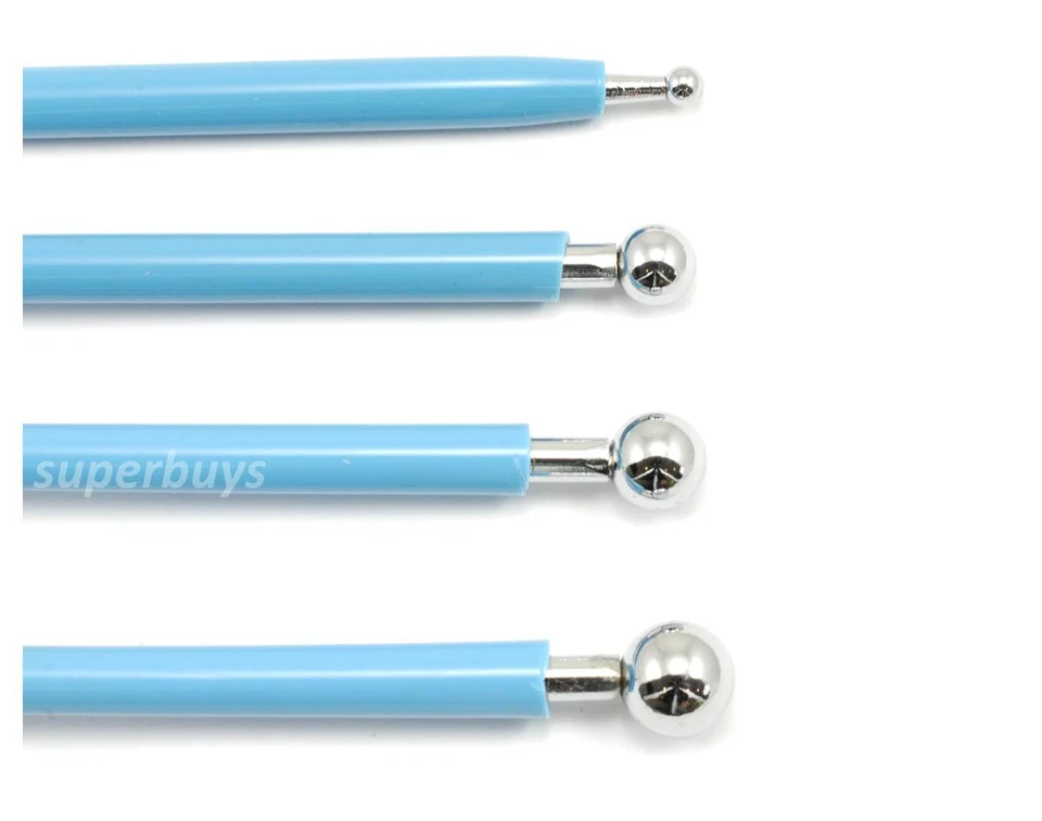 4pc Fondant Cake Chocolate Decor Marzipan Modelling Stainless Steel Ball Stylus  - Image 4 of 4