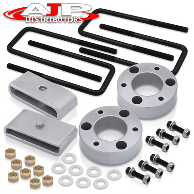 3'' Front 1'' Rear Lift Kit Spacer Silver For 2007-2023 Chevy Silverado GMC Sierra