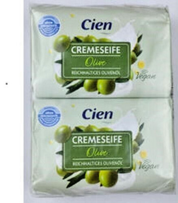 2 x Cien cream soap olive with olive oil, without microplastics, vegan