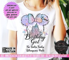 Personalised Disney Birthday Girl T Shirt Disney Trip Disneyland World  V2