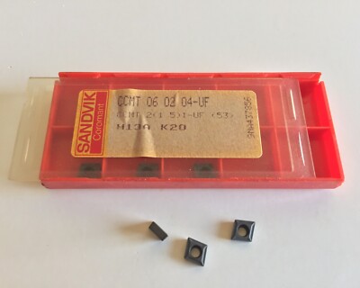 SANDVIK BORING BAR INSERTS CCMT 06 02 04-UF AS SHOWN (10) INSERTS....