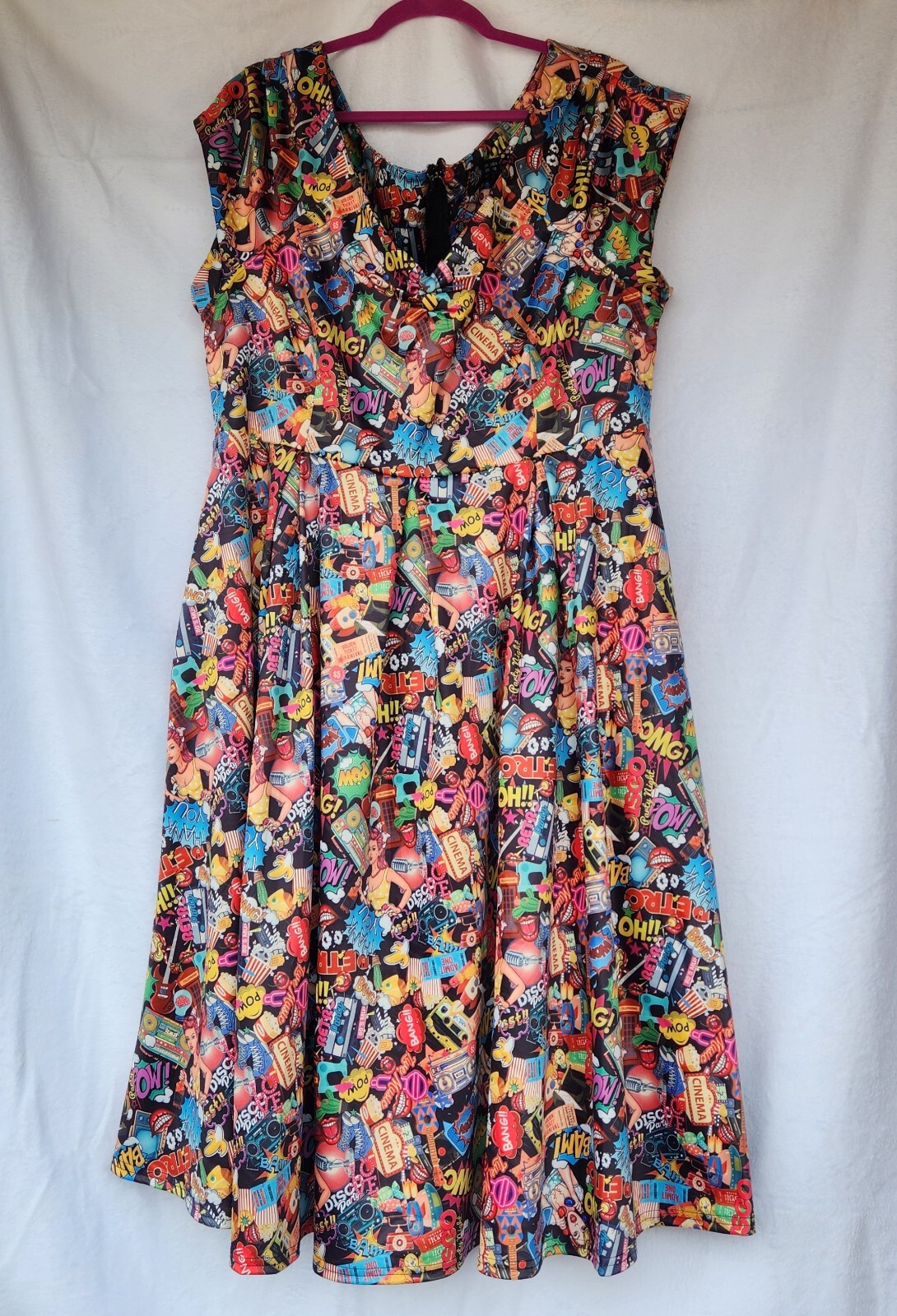 Dolly & Dotty-Lily Retro Off Shoulder Pop Art Circle Dress. New with Tags. USA16