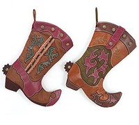 Western Cowboy Boot Christmas Stocking Assorted Set Of 2 - Xmas Holiday Hanging on sale Western Cowboy Boot Christmas Stocking Assorted Set Of 2 - Xmas Holiday Hanging on sale