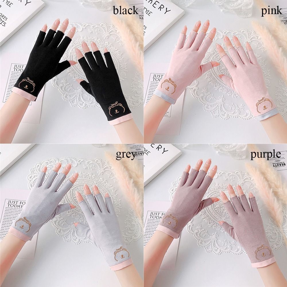 Short Sunscreen Gloves Elastic Cotton Gloves Sun Protection Gloves
