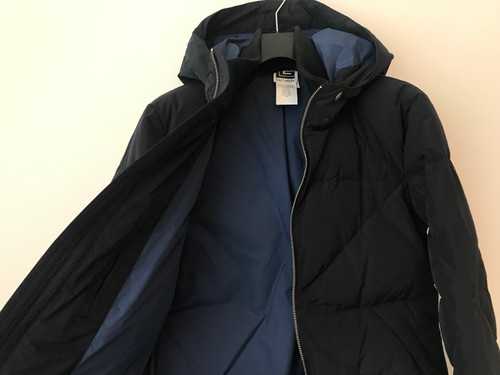 WINTER COAT NAVY QUILTED HOODED 