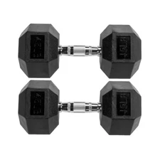 Rubber Hex Dumbbells, Pairs, Comfortable Grip for Safe & Effective Training