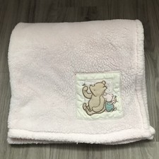 Disney Classic POOH  PIGLET Baby Blanket Pink Fleece Lovey