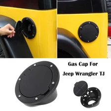 Black Fuel Filler Door Tank Lid Gas Cap Cover For Jeep Wrangler TJ 1997-2006 1X