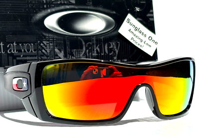 NEW Oakley BATWOLF Black Texas POLARIZED Galaxy Ruby Mirror Lens