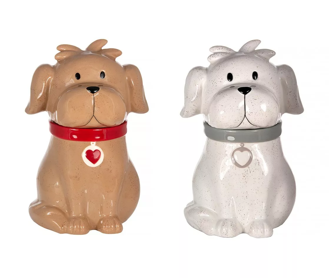 Dog Cookie Jar Biscuit Barrel Large Ceramic Storage Canister Gifts for Dog  Lover