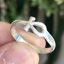 Hand Made Ankh Key to life  longevity Solid SilverEgyptian Ring size Various