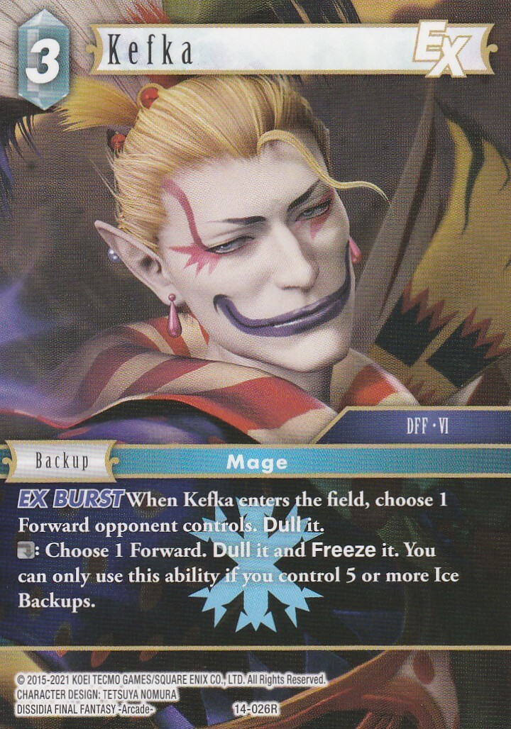 FINAL FANTASY TCG 1 X KEFKA 14-026R - RARE N0T FOIL - ICE | eBay