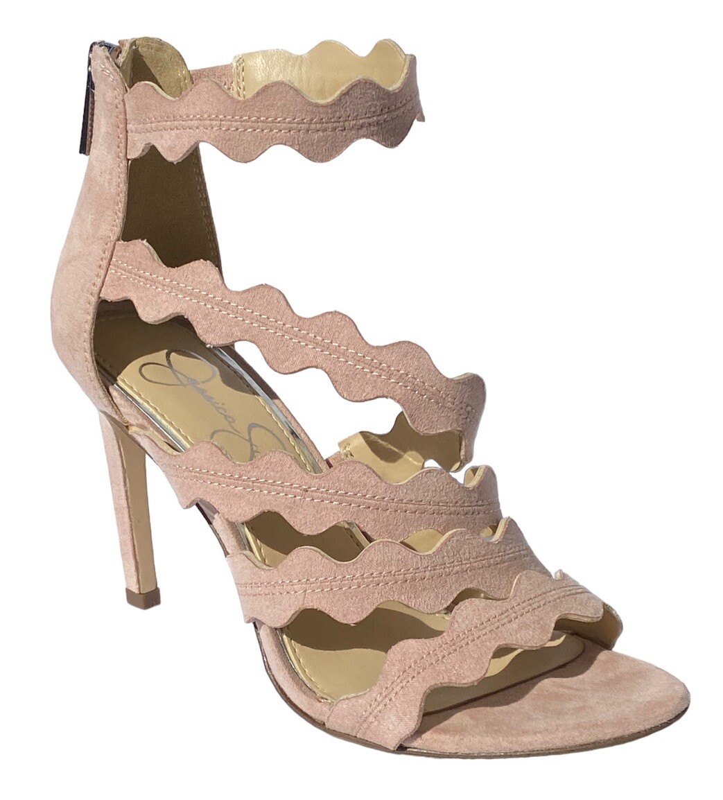 Jessica Simpson 6M Caveena Ankle Strap Heels Sandal Pink Suede