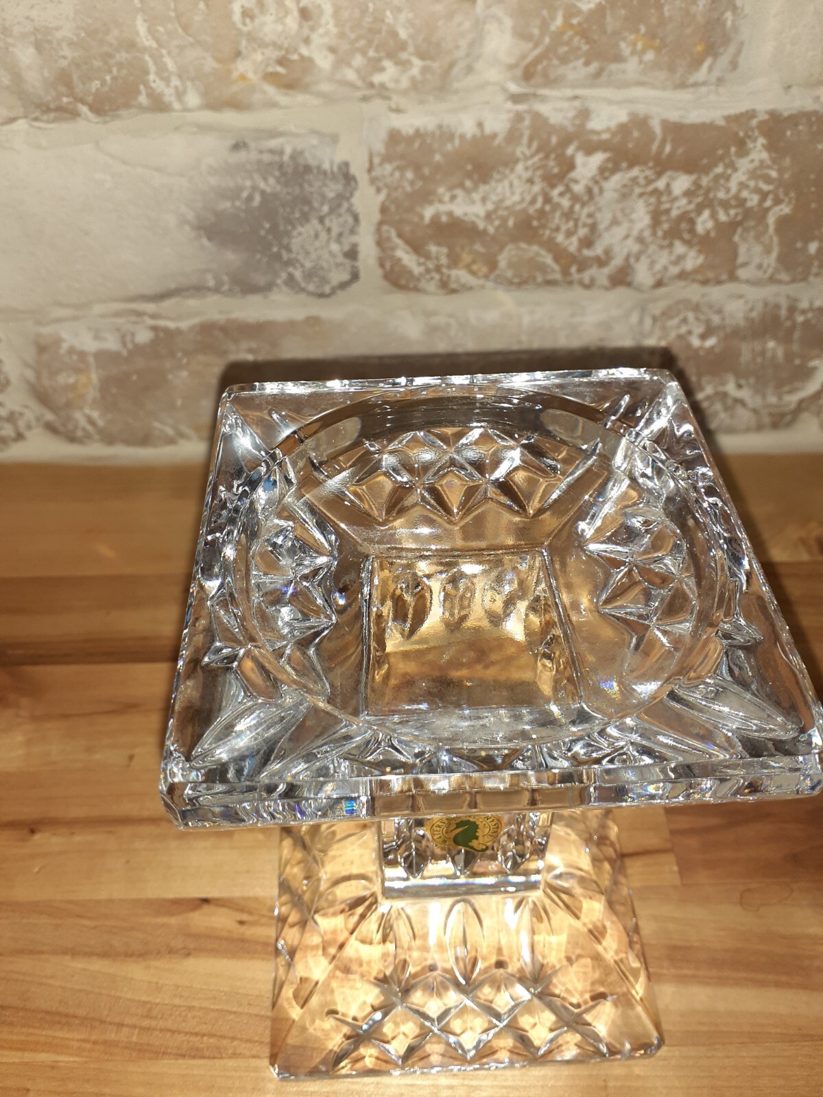 Waterford Lead Crystal Pillar Candle Holder Lismore Ireland 5 1/2" Tall