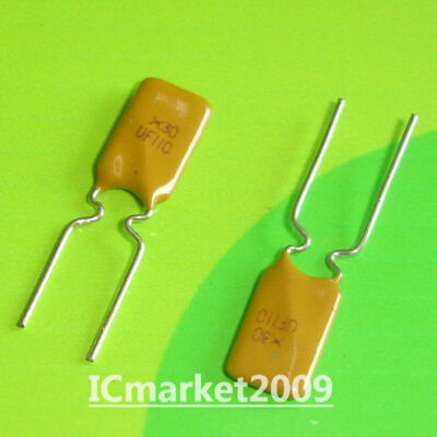 100 PCS 30V/1.1A RUEF110 UF110 PolySwitch Resettable Fuse PPTC PTC 1.1 Amps #