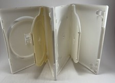 2 White 2 Disc swing arm DVD 14mm Cases - Double Disc with tray/slot-2 cases