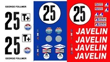  25 George Follmer AMC Javelin 1970 Trans Am 1/24th - 1/25th Scale Decals
