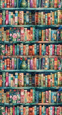 Diamond Painting Set 40x70 Bücherregal Bücherwürme Leseratten China runde Diaman