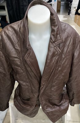 Conbipel Men's Brown Leather Jacket Size 52 LLE34