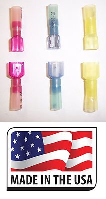 Quick Disconnect Spade Wire Terminals - 3M Adhesive Heat Shrink Marine Grade USA