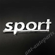 3D Chrome Sport S Racing Car Trunk Lid Rear Fender Emblem Badge Decal Stickers