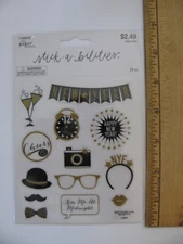 Stickabilities The Paper Studio HAPPY NEW YEAR Cheers Hat Glasses Camera NIP