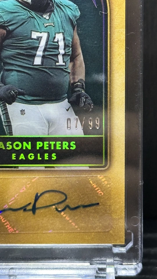 Autógrafo Gold Standard Jason Peters Gold Strike 2023 automático/99 Philly Eagles Foto 3 de 3