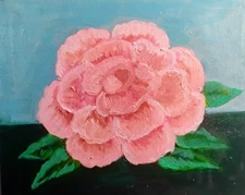 Original Oil Painting on Canvas. Modern Abstract Rose Hand-Painted  10x8 Inches 