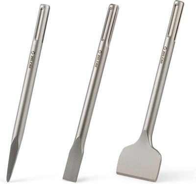 Chisel Set with SDS Max Shanks, 3pc SDS Max Chisel Drill Bit Set with Flat Point