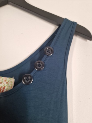 Sugarhill Boutique Dress Size S Teal Sleeveless Black Grey Layered Skirt Short - Picture 4 of 15