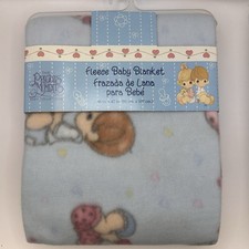 NOS Vtg Precious Moments Fleece Baby Blanket Throw Unisex Neutral READ Soft