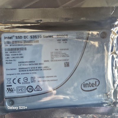 Intel DC S3610 800GB HPE SSD 2.5'' SATA 6Gbs Solid State DriveSSDSC2BX800G4P FAST