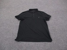 Allsaints Shirt Mens L Black Polo Golf Sport Performance Stretch Goat Casual