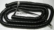 Charcoal Black 25Ft Long Handset Cord for Adtran IP Phone IP706 IP712 Curly