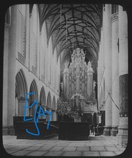 Photo INTERIOR GROOTE KERK HAARLEM THE NETHERLANDS C1892 GWW Magic Lantern Slide