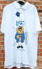 Polo Ralph Lauren Men's White Polo Bear Graphic Classic Fit Polo Shirt Size L