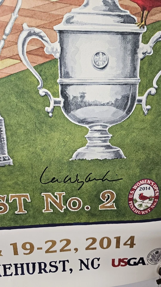 Póster de golf Lee Wybranski edición limitada 2014 US Open Pinehurst - copia firmada Foto 2 de 4
