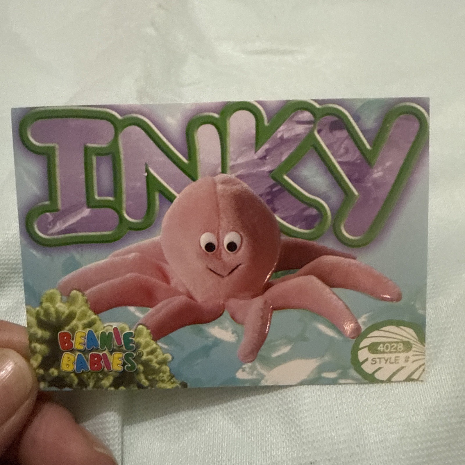 Ty beanie babies series 4 1999 #202 Inky The Pink Octopus