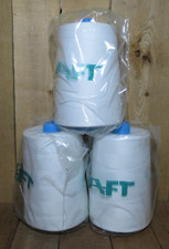 LOT OF 3 AFT Polyester Thread Size TEX60S LARGE WHITE TUBE 32 OZ SPOOL
