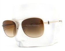 Coach Pilot Sunglasses Shiny Light Gold Brown Gradient HC 7127 900574 with Case