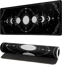 Sun Moon Gaming Mouse Pad Black Large Mouse Pad for Keyboard and Mousepad Desk M