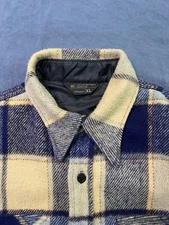 Vintage Flannel 70s Plaid Shirt Jacket JC Penny Mens XL Anchor Union Made In USA